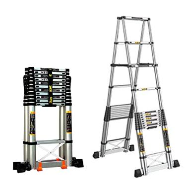 Imagem de OKUOKA Escadas, escada telescópica para trabalho ao ar livre, escada telescópica de alumínio dobrável para telhados profissionais de nível industrial/3,1 m