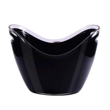 Imagem de Balde de gelo de acrílico transparente 8L com alças e pinças de gelo, perfeito para vinho, champanhe e cerveja – bar ou festa l