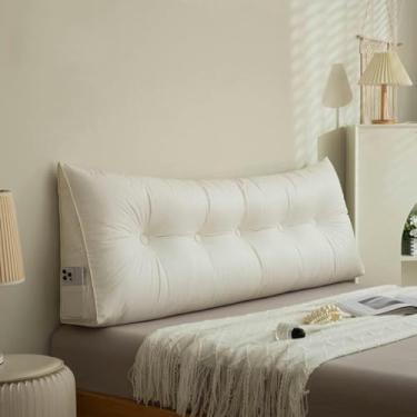 Imagem de Almofadas de cabeceira triangulares grandes, almofada de cunha, almofada de leitura, almofada de cabeceira de cor sólida, tecnologia limpável, capa de pano para descanso de cama