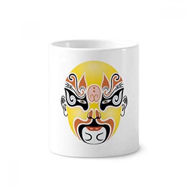 Imagem de Peking Cabeça de Ópera Colorida Zhanwancheng Suporte de Caneta de Escova de Dentes Caneca Suporte de Cerâmica