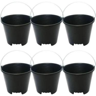 Imagem de Balde Pedreiro Alça Ferro Pega Mão 12 Lts (6 Peças) - Brasipla