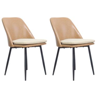 Imagem de Kit 2 Cadeiras Quebec Com Assento Em Mdf E Base Em Aço Caramelo
