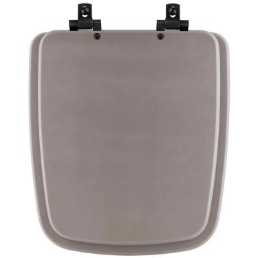 Imagem de Assento Sanitário Mdf Soft Close Boss Stone (cinza Fosco) Para Vaso Incepa Com Ferragem Preta