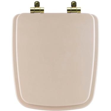 Imagem de Assento Sanitário Poliéster Soft Close Boss Beige (bege Fosco) Para Vaso Incepa Com Ferragem Dourada