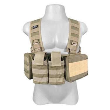 Imagem de Colete Chest Rig Modular Tático com 4 acessórios JA Rio Militar, Tan