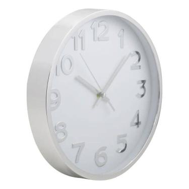 Imagem de 10X Relógio De Parede 30Cm Para Cozinha, Sala - Prata E Bra