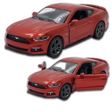 Imagem de Miniatura de carro Ford Mustang Gt 2015 13 Cm, Em Metal, abertura de portas laterais, rodinhas em borracha com fricção, Carrinho de ferro em miniatura colecionável (Laranja)