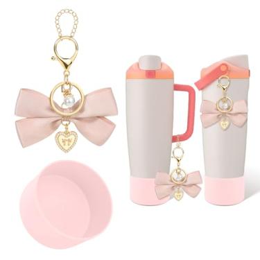 Imagem de BKBY Acessórios de bota compatíveis com garrafas e copos Owala FreeSip Sway de 850 g e 1,134 g, bota de silicone, pingentes de laço, elegantes e atraentes para Owala Freesip Sway