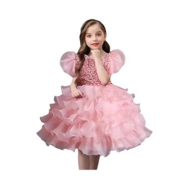 Imagem de Vestido De Festa Com Lantejoulas Para Meninas Com Faixa De Cabelo Gran