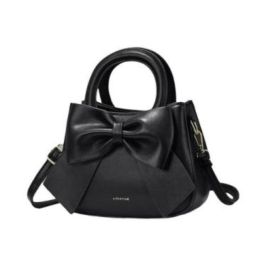 Imagem de Bolsa Pequena Quadrada Feminina Da Moda, Alta Qualidade, Com Laço, Est