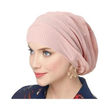 Imagem de Turbante Hijab Feminino Liso Com Efeito Amassado, Lenço Macio E Elásti