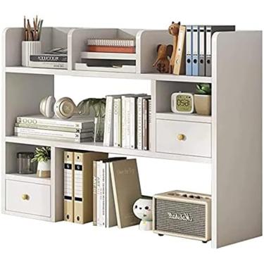 Imagem de Rack De Armazenamento De Escritório Organizador De Mesa, Estante De Mesa Pequena, Estante De MDF Autônoma Com 2 Gavetas, Acessórios De Organizadores De Suprimentos De Mesa, Para Quarto De Sala De
