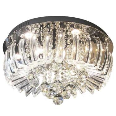 Imagem de Plafon Sobrepor LED Cristal e Acrílico Greta 45cm 24W 3000K Luz Amarela Esquilos Shop