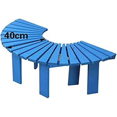 Imagem de Banco de árvore redondo de madeira maciça para jardim ao ar livre Banco em forma de leque, banco de árvore de jardim circular de madeira anticorrosiva ao redor de cadeiras de árvore, Ben de