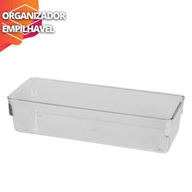 Imagem de Organizador Acrílico Empilhavel Cozinha Gaveta Escritório - Plas Tutti