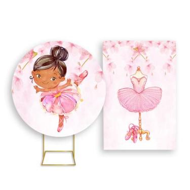 Imagem de Painel De Festa Redondo 1,50x1,50 + Painel Vertical 1,50x2,20 - Bailar