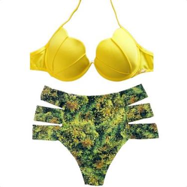 Imagem de Biquíni Sereia Concha Com Bojo Cintura Alta Moda Praia Feminino Lançam