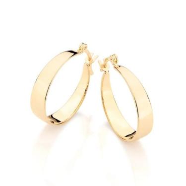 Imagem de Brincos rommanel banhado ouro 18k feminino argola larga 522902