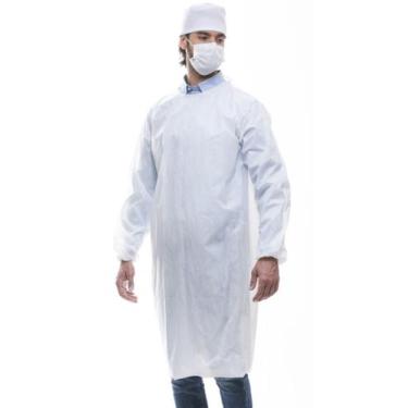 Imagem de 10 Avental Descartável Tnt Anvisa Manga Longa Gramatura 40 Branco - DE