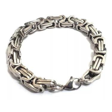 Imagem de Pulseira Masculina Peruana Bali Grossa 8mm Aço Inox Cirurgico 316l Mac