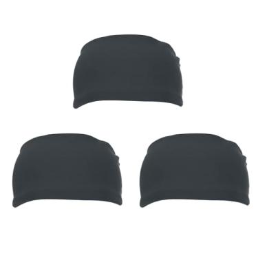 Imagem de PATIKIL Bandanas esportivas masculinas 17,78 cm x 10,16 cm, 3 faixas de suor para corrida, absorção de suor, para mulheres, treino, basquete, ioga, academia, cinza escuro