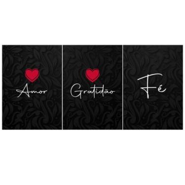 Imagem de Quadros plaquinhas MDF 3 pçs A4 - amor, fé, gratidão - 02 - OS ARCANJO