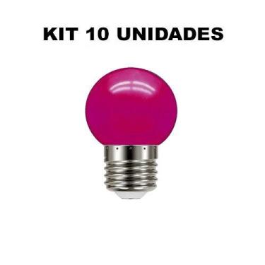 Imagem de Kit 10 Lâmpada Bolinha 3w Abajur E27 Rosa - Galaxy