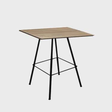 Imagem de Mesa de Centro Industrial Juan Eiffel Escritório Sala Ferro Preto Tampo mdf Quadrado Freijó - Ahazzo Móveis