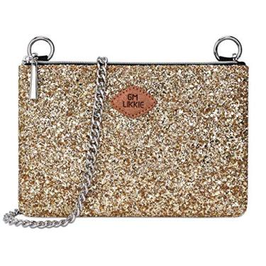 Imagem de Bolsa de mão transversal para mulheres, GM LIKKIE bolsa de noite com glitter, bolsa de festa de casamento com lantejoulas, Dourado