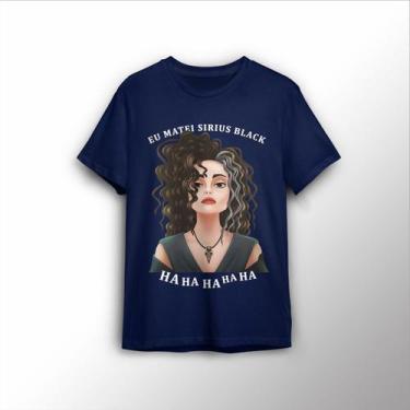 Imagem de Camisa Básica Unissex Estampada Eu Matei Sirius Black - Lobo Sete, Azu