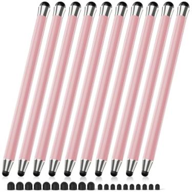 Imagem de Caneta Stylus para tela sensível ao toque, 10 peças, canetas 2 em 1 de alta sensibilidade e precisão, caneta Stylus para iPad/iPhone/Samsung/tablets Android e tela sensível ao toque capacitiva