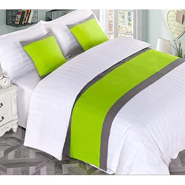 Imagem de Cachecol de corredor de cama de hotel para cama king size, luz de luxo, qualidade sólida, decoração de cama sem desbotamento, protetor de colcha, mantas macias para pés da cama, toalha de cauda para
