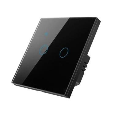 Imagem de GaoLeAve Interruptor inteligente EU WiFi vida inteligente fio neutro/sem fio neutro interruptor de luz sensível ao toque 220V funciona com óculos Alexa Home-101JL-BLACK-02