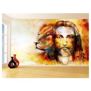 Imagem de Papel De Parede 3D Religioso Jesus Leão De Judá 3,5M Rl89 - Você Decor