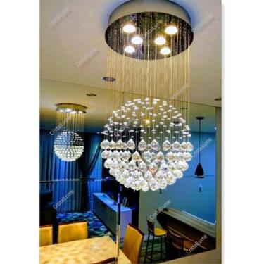 Imagem de Lustre de cristal redondo 40cm x 70cm altura globo - ArtCristal