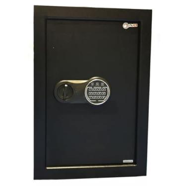 Imagem de Cofre de Parede Digital AVB, Aço, 57 x 34 x 8 cm, Preto, com Chave de Emergência