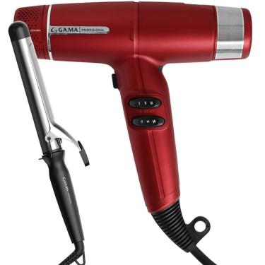 Imagem de Kit Secador iQ Lite Red e Modelador Salon Curl 32mm