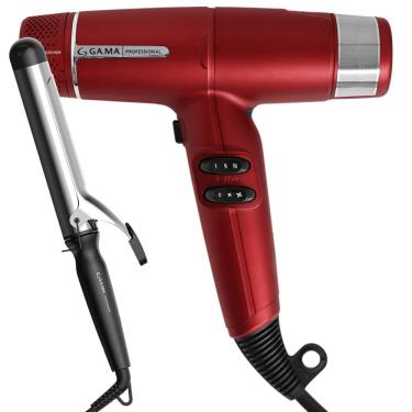Imagem de Kit Secador iQ Lite Red e Modelador Salon Curl 38mm