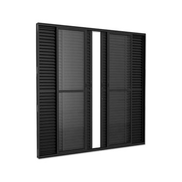 Imagem de Porta Balcão 6 Folhas Veneziana 210x180 Preto Linha 25