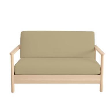 Imagem de Capas para futon sem braços tamanho completo – Capas para futon 100% algodão 400 fios – Capa protetora de sofá cama com zíper, capa de sofá-cama, lavável na máquina, bege