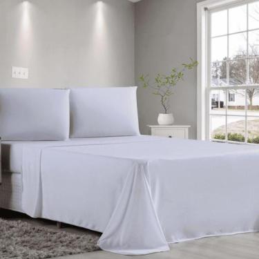 Imagem de Jogo De Lençol King 4 Peças Elástico Malha Algodão - Sonho e Arte, Bra