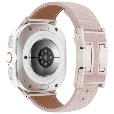 Imagem de CHANCHY Pulseira magnética de couro compatível com Samsung Galaxy Watch 8 de 40 mm/44 mm/clássico de 46 mm 2025, pulseira elegante de couro de grão superior sem lacunas para Galaxy Watch8 feminino e