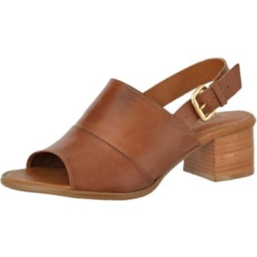 Imagem de Sandalia Fechada Couro Feminina Salto Quadrado Confortavel Antiderrapante Extra Macia Elegante Tamanho:39;Cor:Marrom;Gênero:Feminino;Departamento BS:Esporte