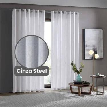 Imagem de Cortina Rustica Lugo 5,4 X 2,5 - Bella Janela Cinza