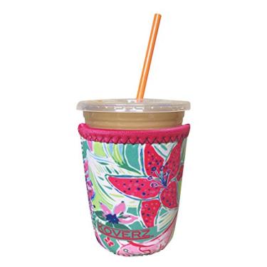 Imagem de Koverz Manga de Java para café gelado de neoprene – Manga isolante para bebidas frias, porta-copos de neoprene – Compatível com Starbucks e McDonald's Coffee – Lilly pequeno