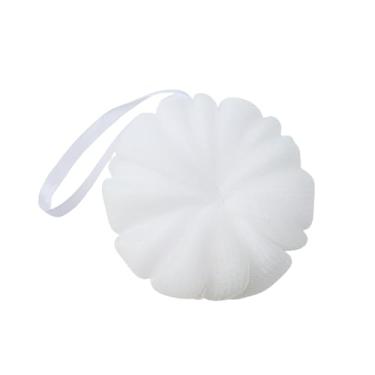 Imagem de Generic Bola de banho de esponja de banho para esfoliação corporal - malha sintética branca - 1 unidade