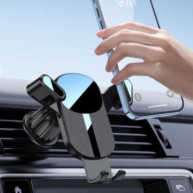 Imagem de Suporte de telefone de carro, suporte de telefone para painel de para-brisa de carro, saída de ar, universal, mãos livres, suporte de celular para carro, adequado para iPhone e smartphone