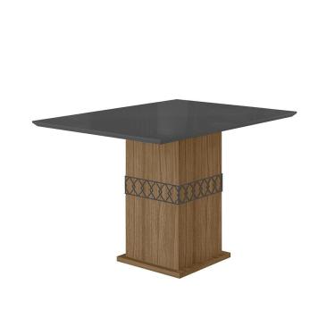 Imagem de Mesa de Jantar 4 Lugares Tampo com Vidro Modena Carvalho Grafite
