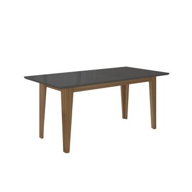 Imagem de Mesa de Jantar 6 Lugares Tampo com Vidro Chicago Carvalho Grafite