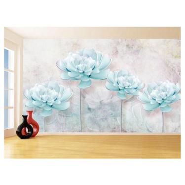 Imagem de Papel De Parede 3D Floral Textura Sala Flores 3,5M Xfl349 - Você Decor